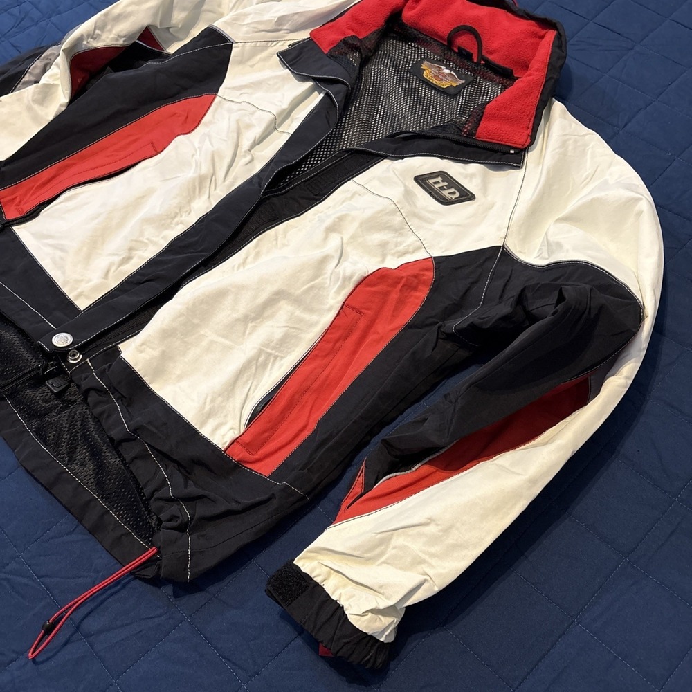 Harley Davidson Nylon Heavy Windbreaker Jacket Womens M Very Good Condition - Picture 3 of 16